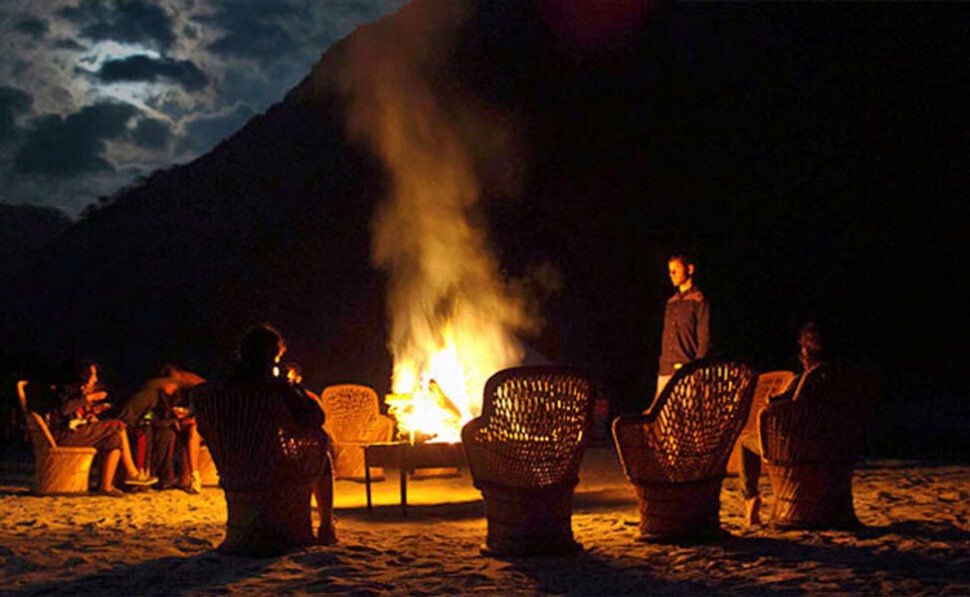 bonfire in winters in Corbett