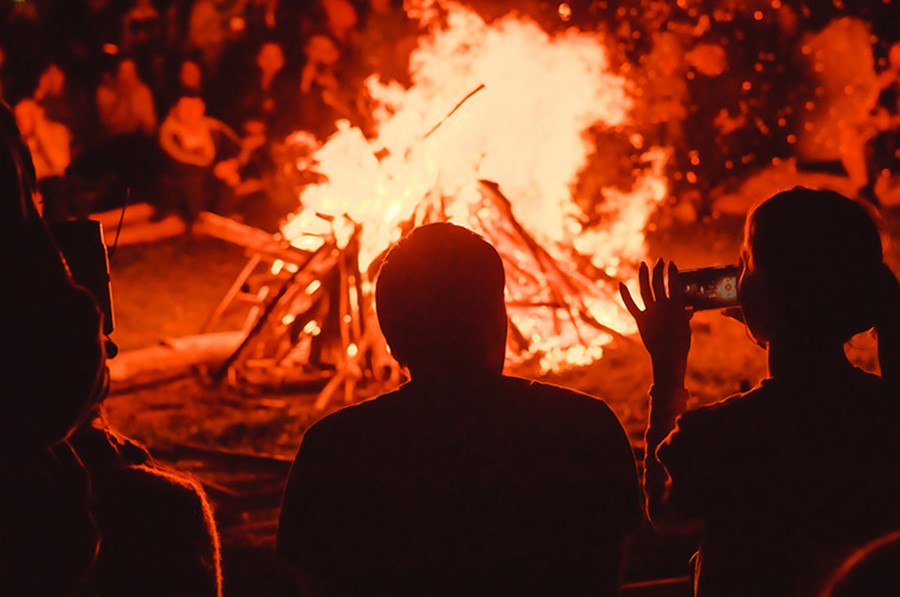 bonfire in winters in Corbett
